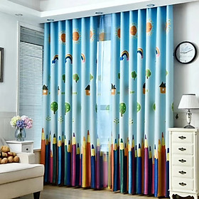 Mua Rèm vải treo cửa họa tiết bút chi màu (kèm ảnh chụp thật) nhiều kích thước