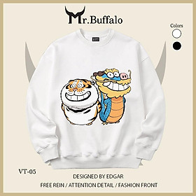 Áo Sweater Hổ, Rồng Vô tri Mr.Buffalo - VT05 Trắng, VT05 Trắng