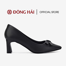 Giày cao gót nữ Đông Hải đính nơ đế cách điệu (6cm)