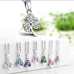 Dây chuyền cỏ 3 lá may mắn đính đá thời trang