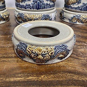Đồ thờ cúng - Bộ thờ cúng men rạn đắp nổi gốm sứ Bát Tràng