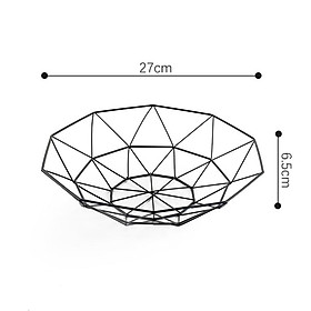 Rổ đựng trái cây màu đen loại nhỏ 10 góc 27x6.5cm