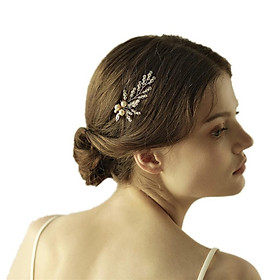 Fashion Crystal Pearls Bride Wedding Hair Clip U Pin Women Headpiece
