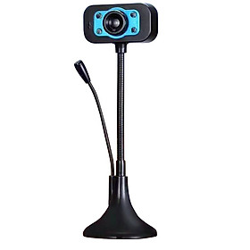 Webcam KM 720p HD hình ảnh và micro trên 1 đầu USB - tích hợp 4 đèn led trợ sáng (nhiều màu)