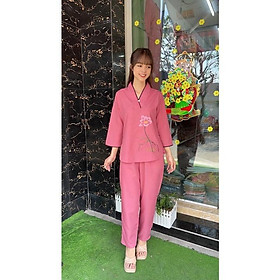 Đồ Lam Đi Chùa Nút Ngọc kate dành cho nữ