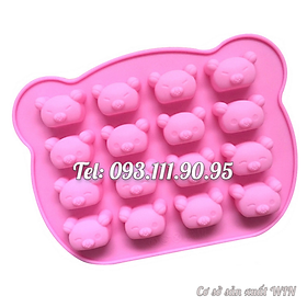 Mua Khuôn silicon làm rau câu  kẹo dẻo  socola 16 gấu con - Mã số 1226