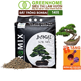 Đất Trồng Cây Bonsai Greenhome, Bao 14 Lít (8kg), Promix, Trộn Sẵn, Tiện Dụng, Giữ Ẩm Tốt, Thoáng Khí, Rễ Khoẻ, Thân To