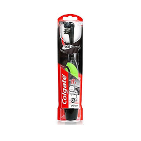 Bàn chải điện dùng pin Colgate 360 độ than hoạt tính kháng vi khuẩn Charcoal (Xanh lá)