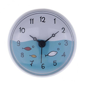 2X Bathroom Wall Suction Clock Waterproof Time Display Home Decor Gift White