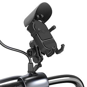 Motorcycle Phone Mount Holder Waterproof Motorcycle Cell Phone Holder Anti-theft 360° Rotation Motorbike Handlebar Mount for 3.5-6.5inch Phone