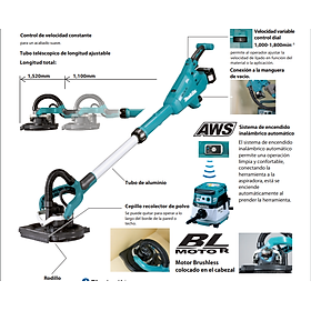 Mua MÁY CHÀ NHÁM TƯỜNG DÙNG PIN 18V 210 MM MAKITA DSL801Z (AWS/BL) (KHÔNG KÈM PIN VÀ SẠC) - HÀNG CHÍNH HÃNG