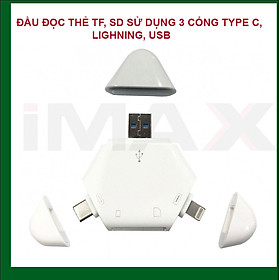 Mua ĐẦU ĐỌC THẺ TF  SD SỬ DỤNG 3 CỔNG TYPE C  TÁO KHUYẾT  USB