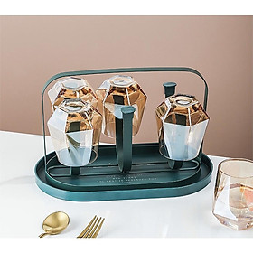 Mua ÚP CỐC CÓ KHAY HỨNG DECOR | GIÁ ÚP LY CỐC SƠN TĨNH ĐIỆN KÈM KHAY HỨNG NƯỚC BẦU DỤC