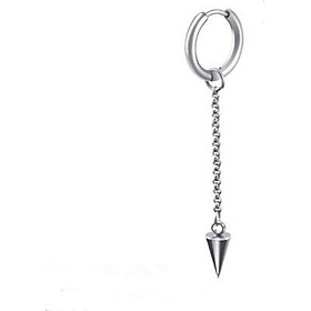 Bông tai nam hiphop đuôi đinh thả mắt xích dài năng động, cá tính