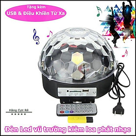 Mua Đèn quả cầu xoay pha lê cảm biến nhạc - Đèn led quả cầu xoay nháy theo nhac mp3 có điều khiển kết nối Bluetooth