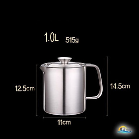 Mua Ca Lọc Dầu Ăn Inox 304 Cao Cấp Có Lưới Lọc Cặn Bằng Inox Loại 2lit Có Nắp Đạt Chất Lượng Đức HADU