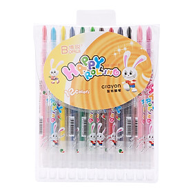Bút Sáp Vặn Dài ROLLING CRAYON BR-2212-B - 12 Màu