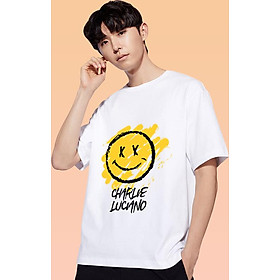 Áo Thun nam nữ 100% cotton in hình Mặt Cười TKRH-30 Áo Phông Unisex Dáng Rộng tay lỡ