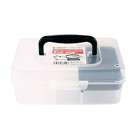 Hộp chứa/đựng công cụ, dụng cụ, nhựa trong suốt cso tay cầm 800ml - Hàng nội địa Nhật Bản. ( Giao màu ngẫu nhiên )