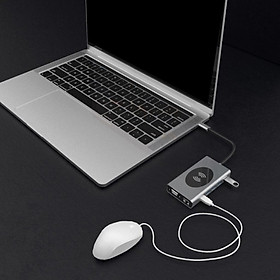 USB C Hub, 13-in-1 Type C Hub with Wireless Charging, 4K HDMI Adapter, 5x USB 3.0 Ports, SD/TF Card Reader, USB-C Power Delivery, Portable for Mac Pro