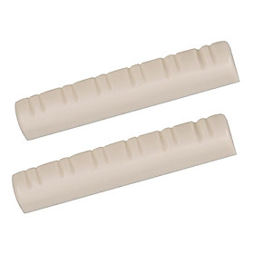 2pcs Beige Color Slotted Nuts for 12 String Guitar Instruments Parts