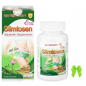 Thuốc hỗ trợ giảm cân tan mỡ thảo dược lá sen Slimtosen Extra học viện quân y Việt Nam ( 100 viên/ hộp) và nơ