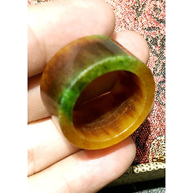 Nhẫn Phong Thủy Tam Đa Màu Rêu Kim Tiền Jewelry Bản Vuông Dành Cho Nam - Huyền Bí - Sang Trọng