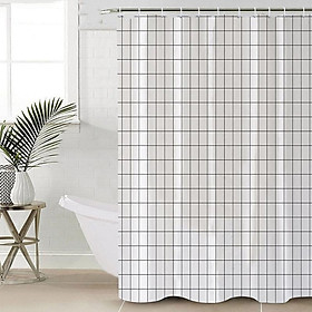 Mua Rèm phòng tắm Không Thấm nước Caro Trắng  rèm nhựa chống thấm nhà tắm kẻ Caro