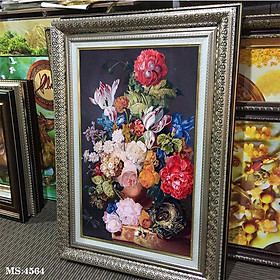 Tranh hoa treo tường phong cách cổ điển Châu âu. Tranh in trên chất liệu vải canvas cao cấp, khung gỗ composit. MS 4564