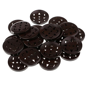 40 Pieces Coffee Wood Buttons Round 2 Holes Wooden Buttons for Sewing Crafts