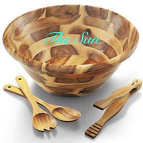Mua TÔ GỖ DÙNG TRỘN SALAD  TRÁI CÂY . KÍCH THƯỚC 32 x 12.5 CM. BỘ 4 MÓN