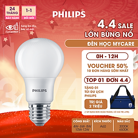 Bóng đèn PHILIPS LEDBULB Mycare A60 -Công suất (4W,6W,8W,10W,12W) bảo vệ mắt
