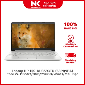 Mua Laptop HP 15S-DU3593TU i5-1135G7/8GB/256GB/Win11 (63P89PA)/Màu Bạc- Hàng Chính Hãng