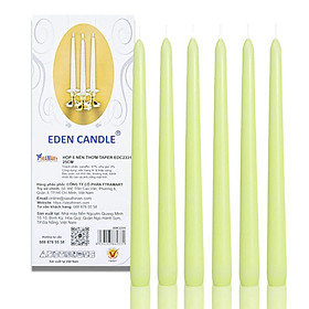 Hộp 6 nến thơm taper Eden Candle FTRAMART EDC2331 25 cm (Xanh mạ non)