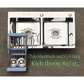 Mua Chậu rửa bát INOX 304 2 hố hàng đúc  Chậu rửa bát INOX 304 Nano đen  Chậu rửa bát INOX 304 bóng
