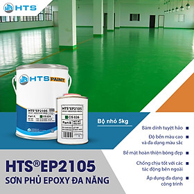 Sơn Phủ Epoxy Hệ Lăn HTS EP2105 bộ nhỏ 5Kg - Đa dạng màu, Độ bền cao