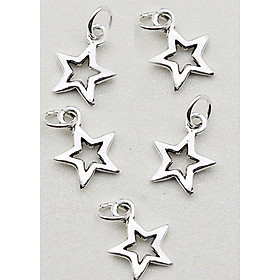 Combo 5 cái charm bạc hình ngôi sao năm cánh treo - Ngọc Quý Gemstones