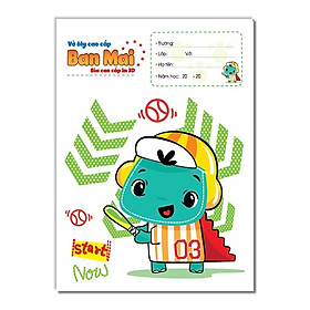 Lốc 10 Vở ô ly cao cấp 7 Sao Ban Mai - (Giao hình ngẫu nhiên) - Định lượng giấy 120g/m2 - 4 ô ly 