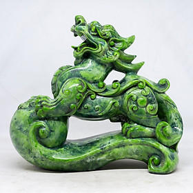 Mua Tượng Tỳ Hưu Như Ý phong thủy cao 19cm bằng đá xanh ngọc bích