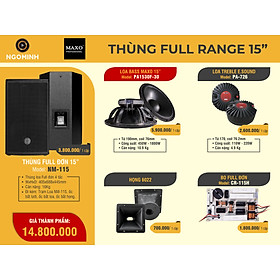 Thùng Loa Full Đơn 4 Tấc NM-115, PA1530F-30, PA-726, Họng 6022, CR-115H   