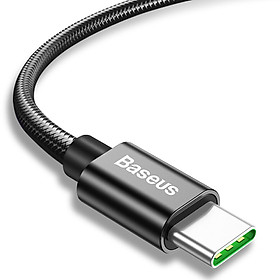 Cáp Truyền Dữ Liệu Sạc Nhanh Type-C Baseus Cho Huawei Mata20 10Pro (5A 1 Mét) - Đen