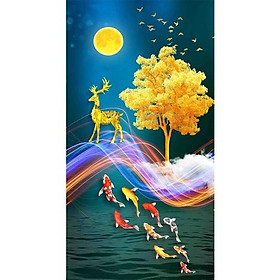 Mua Tranh PHONG THỦY TRANH CÂY KIM TIỀN TÀI LỘC TRANH HOA 3D  tranh dán tường 3D KT LỚN  PVP-PPKT7