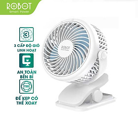 Mua Quạt Mini Có Đế Kẹp ROBOT Dùng Pin Dung Lượng 2000mAh 3 Tốc Độ Gió Siêu Mát  Chạy Siêu Êm - Hàng Chính Hãng