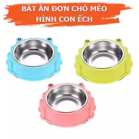 Bát Ăn Chó Mèo Hình Con Ếch cute, Có Chén Ăn Inox Rời