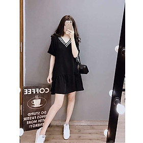 Váy cổ viền trắng đen S&L