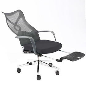 Ghế xoay lưng lưới làm việc Office Chair - Dòng ghế Ergonomics / Công thái học CR4315-M khung nhựa trắng lưng lưới thông khí thoáng mát có gác chân nghỉ trưa