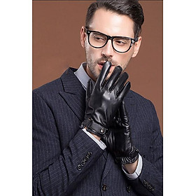 Găng tay nam da cừu BHY8791 Bao tay da thật nam. Lót lông giữ ấm, cán gió, chống ngấm nước. Hàng chính hãng