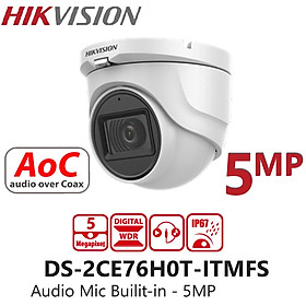 Mua Camera analog dome HD-TVI 5MP Hikvision DS-2CE76H0T-ITMFS tích hợp mic thu âm - Hàng chính hãng