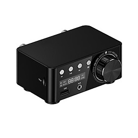 Bộ khuếch đại kỹ thuật số HIFI BT 5.0 Khuếch đại âm thanh nổi công suất nhỏ 100W stereo AMP USB cho gia đình - Màu đen-Màu đen