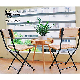 Mua Combo Bộ bàn ghế mây tre HOME MÂY đan cao cấp  bàn mặt gỗ chân sắt chắc chắn